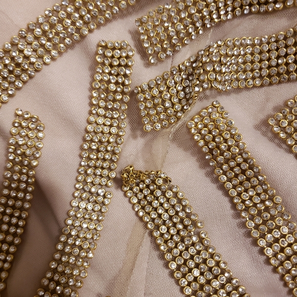 PARTY GOLD LONG DRESS WITH RHINESTONE SIZE 2XL - Picture 9 of 16